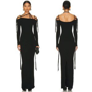 NEW JACQUEMUS La Robe Arnesi in Black Maxi Dress Gown - FR 40 / US 8